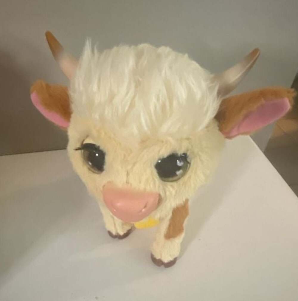 FurReal Maggie The Feed & Follow Cow Interactive Highland Mini Cow Plush